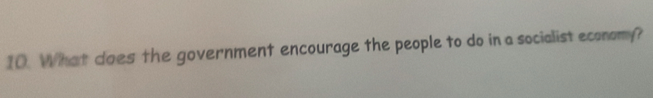 What does the government encourage the people to do in a socialist economy?
