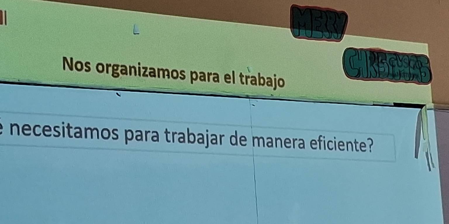 Nos organizamos para el trabajo 
CIRBOAA 
necesitamos para trabajar de manera eficiente?