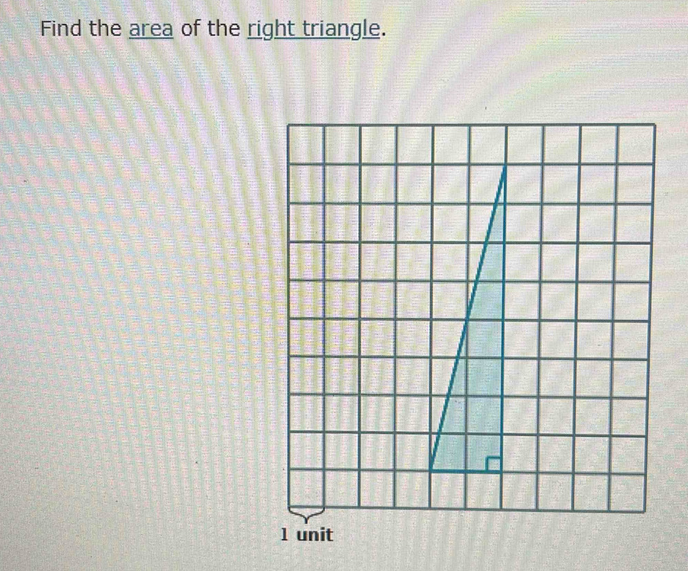 Find the area of the right triangle.