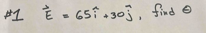 vector E=65widehat i+30widehat j , find e