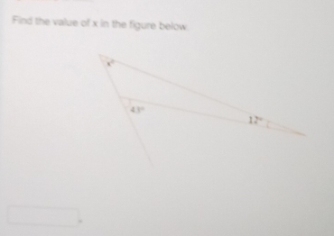 Find the value of x in the figure below