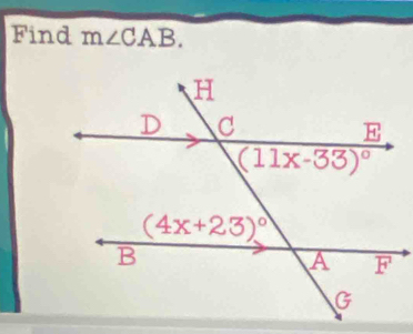 Find m∠ CAB.