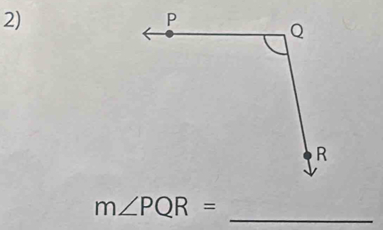 m∠ PQR=
_