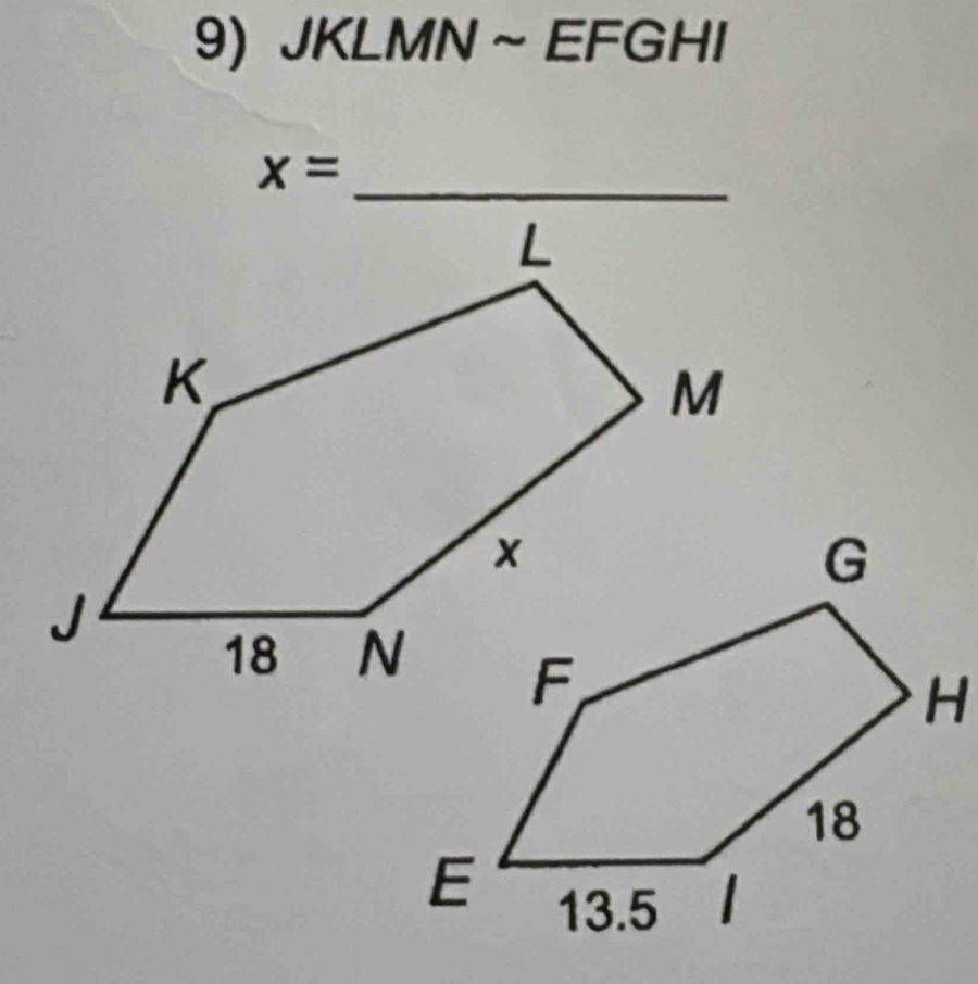 JKLMN ~ EFGHI
x=