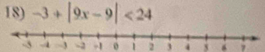 -3+|9x-9|<24</tex>
-1 0 1 2 3 4 5
