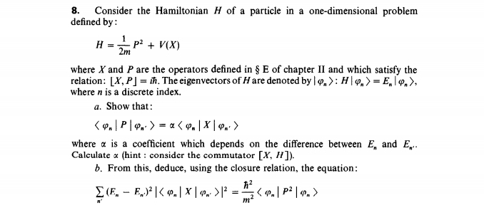 Solved: Consider the Hamiltonian H of a particle in a one-dimensional ...