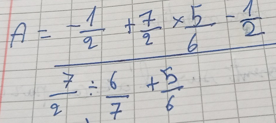 A=frac  1/3 + 7/2 *  5/6 = 1/2  9: 6/7 +frac 57/  6/7 