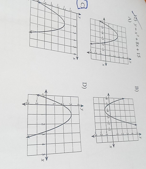 y=x^2+8x+15
B
D)