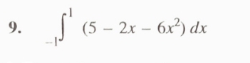 ∈tlimits _(-1)^1(5-2x-6x^2)dx