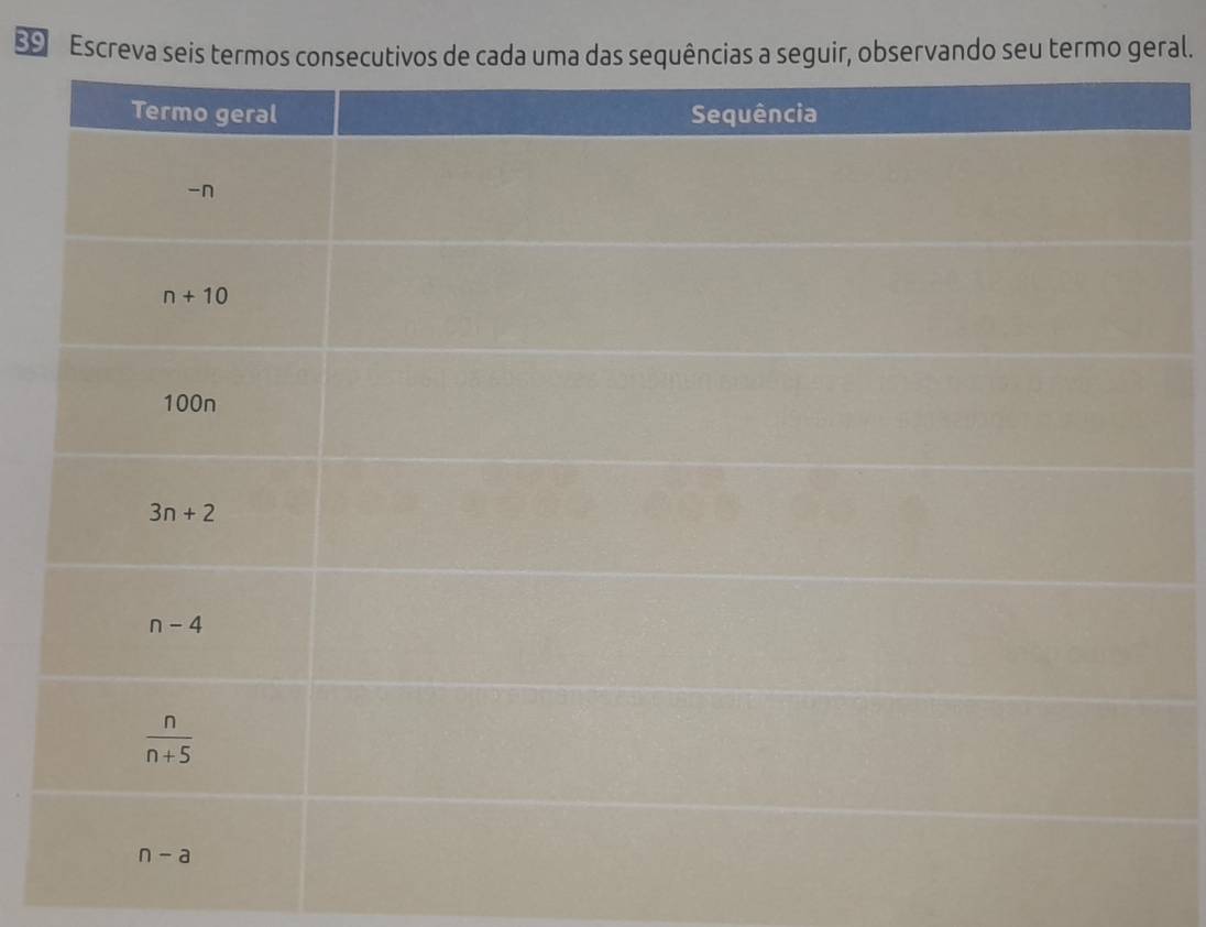 Escreva o seu termo geral.