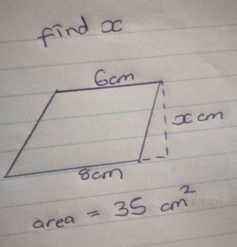 find ac
area =35cm^2