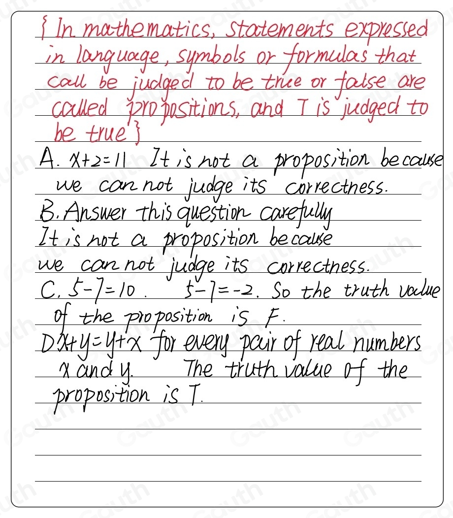 Solved: Which of the following sentences is a proposition whose truth ...