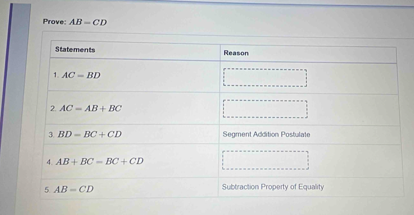 Prove: AB=CD