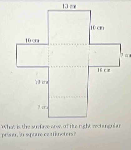 prism, in square centimeters?