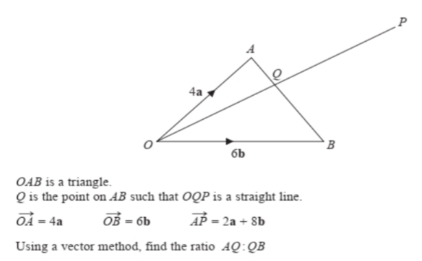 Solved: OAB is a triangle. Q is the point on AB such that OQP is a ...
