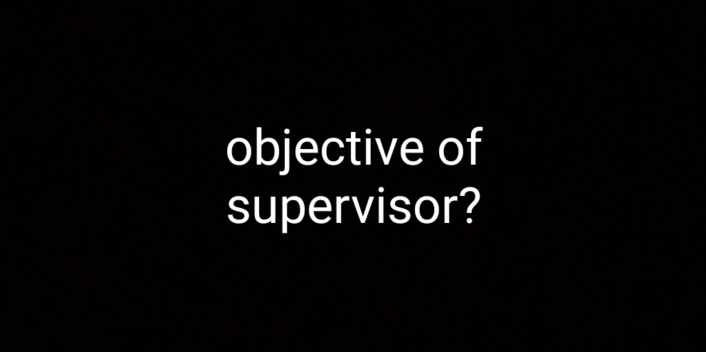 objective of 
supervisor?