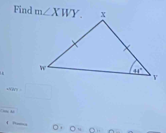 Find
4
△ XWY=□
Cims All
《 Promous 10