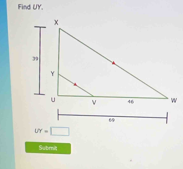 Find UY,
UY=□
Submit