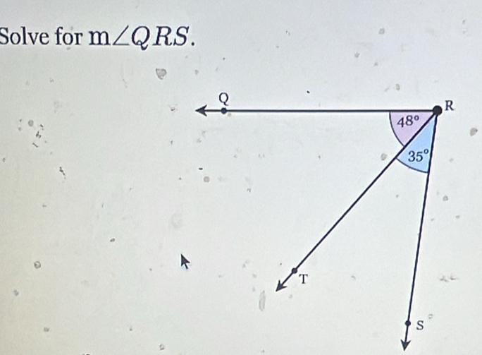 Solve for m∠ QRS.