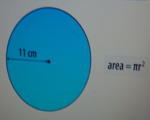 area =π r^2