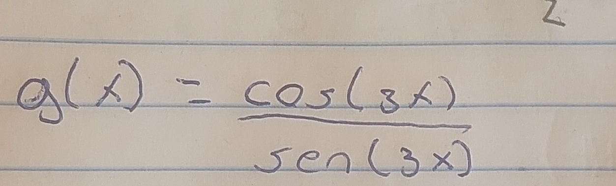 2
g(x)= cos (3x)/sec (3x) 