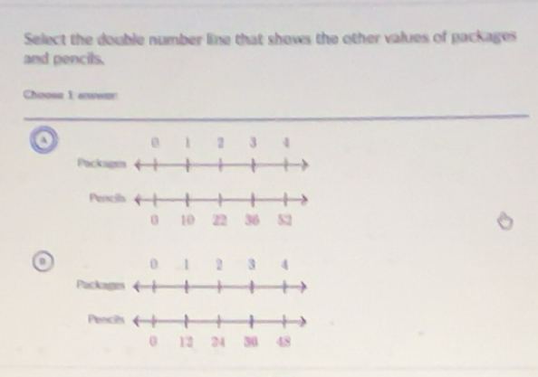 Solved: Select the double number line that shows the other values of ...