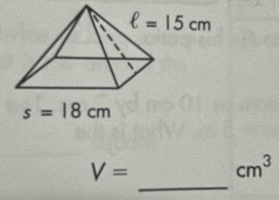 V=
cm^3