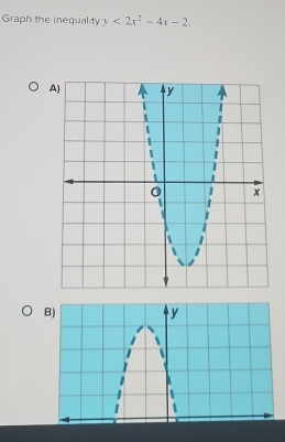 Graph the inequality y<2x^2-4x-2.