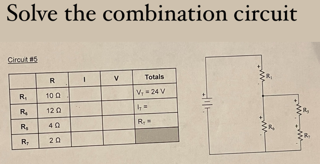 Solve the combination circuit
Circuit #5