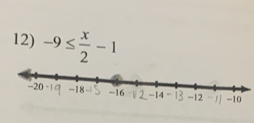 -9≤  x/2 -1