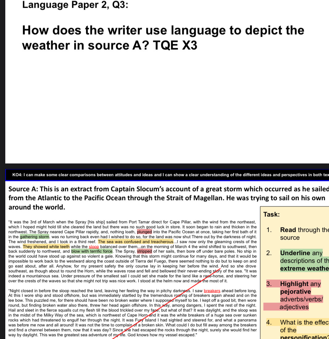 Solved: Language Paper 2, Q3: How does the writer use language to ...