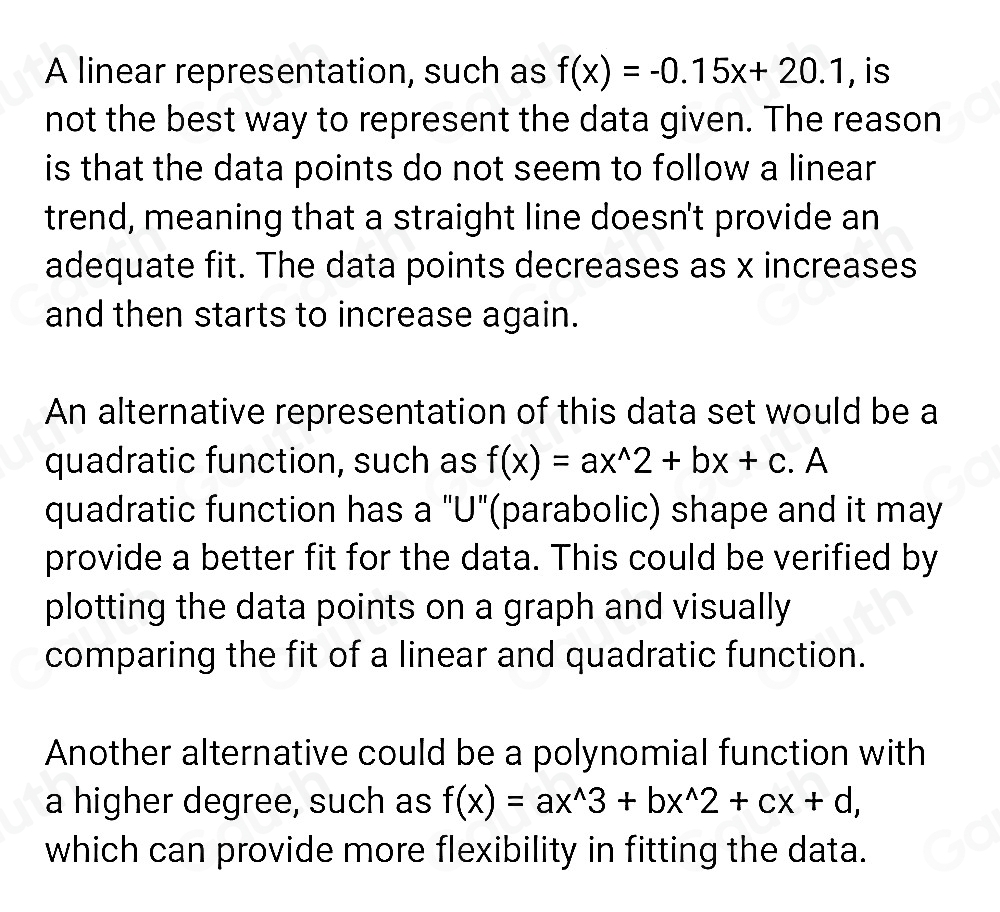 Solved: Charlie used a regression calculator to generate the equation f ...