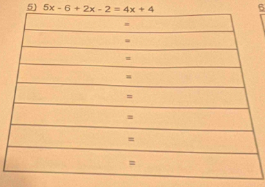 5x-6+2x-2=4x+4 6