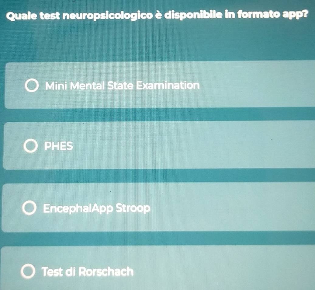 Risolto:Quale test neuropsicologico è disponibile in formato app? Mini ...