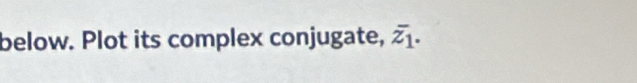 below. Plot its complex conjugate, overline z_1.