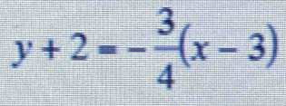 y+2=- 3/4 (x-3)