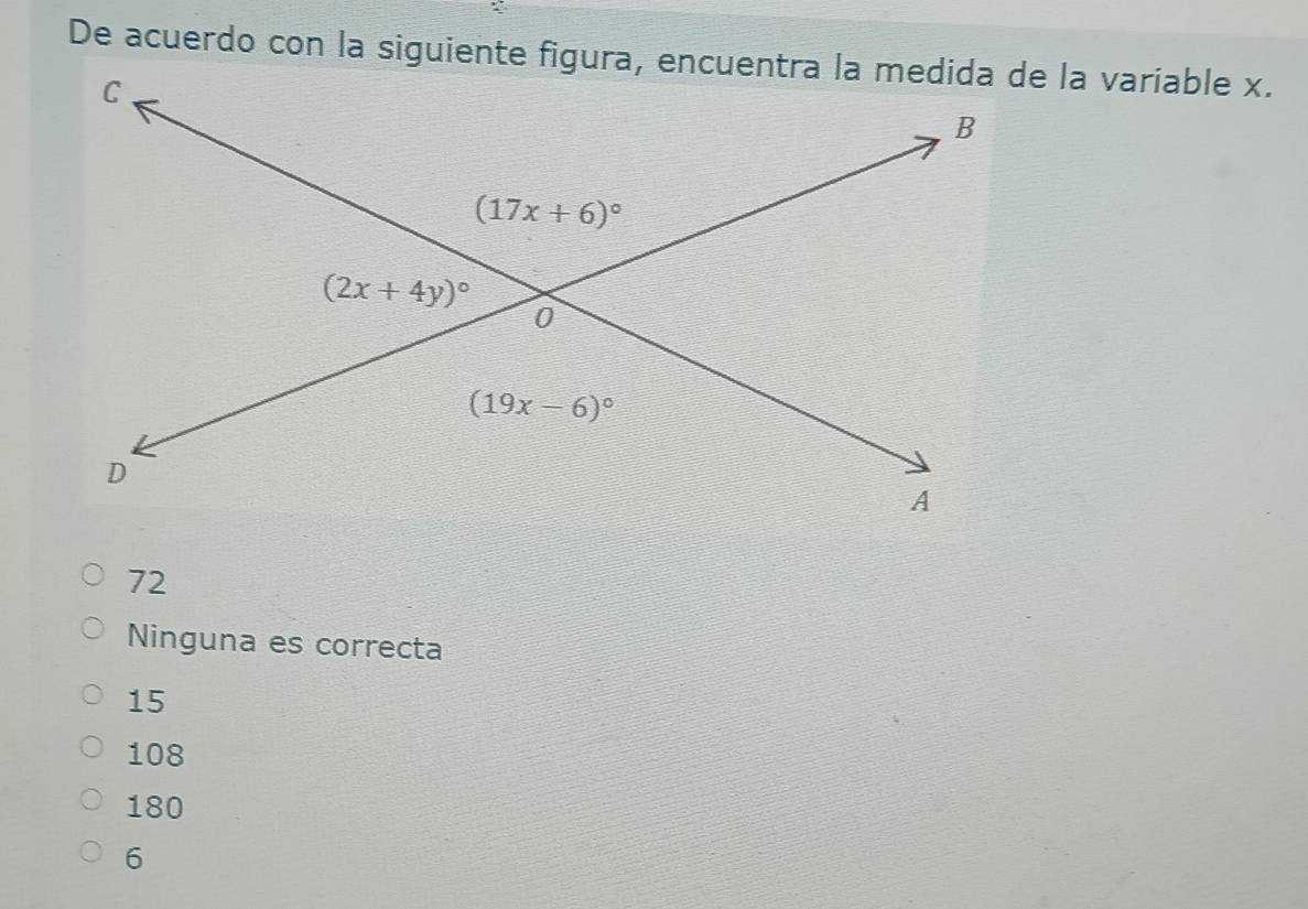 72
Ninguna es correcta
15
108
180
6