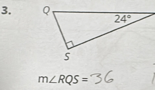 m∠ RQS=