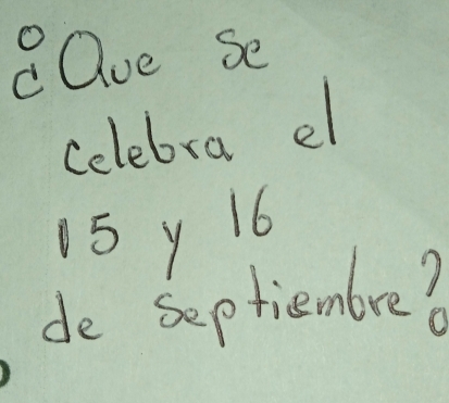 Que Se 
celebra el
15 y 16
de sSeptiembre?