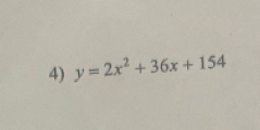 y=2x^2+36x+154