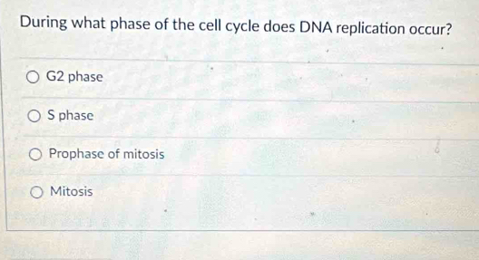 Solved: During what phase of the cell cycle does DNA replication occur ...