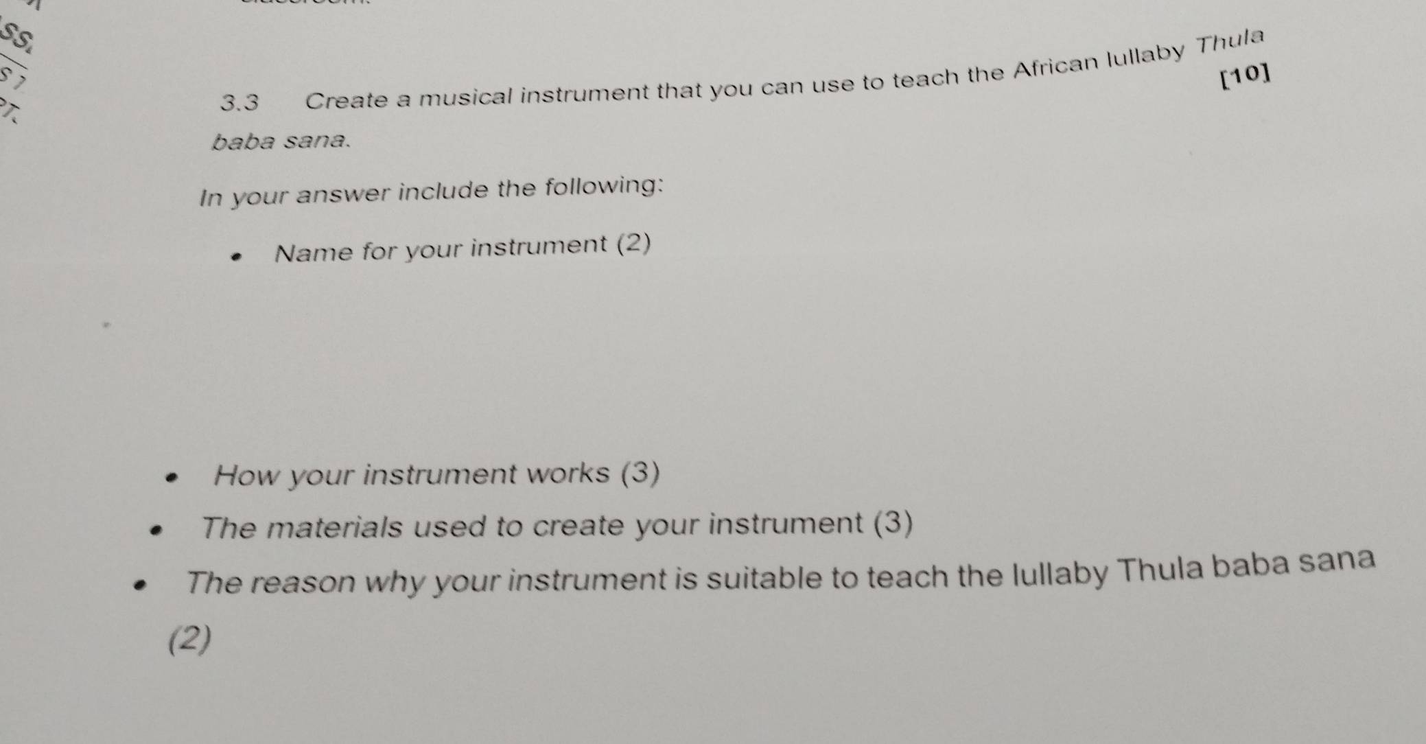 Solved: SS 3.3 Create a musical instrument that you can use to teach ...