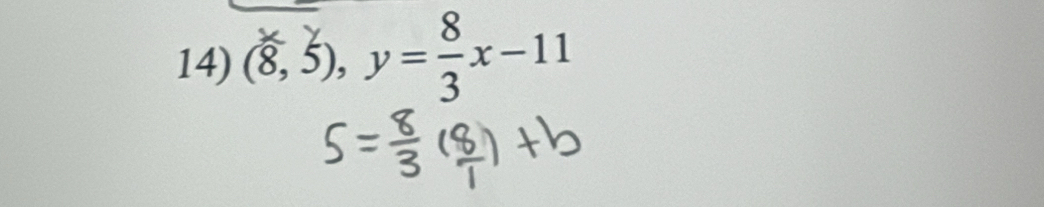 (8,3), y=x-11