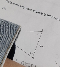 Determine why each triangle is NOT pos