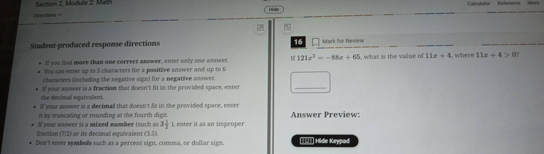 Solved: Section 2, Module 2: Math Calculator Reference More Directions ...