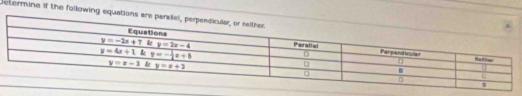 betermine if the following equations