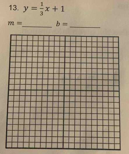 y= 1/3 x+1
__
m=
b=