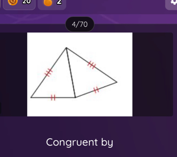 a
4/70
Congruent by