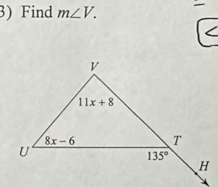 3)Find m∠ V.