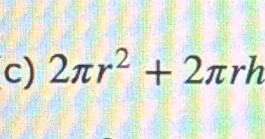 2π r^2+2π rh